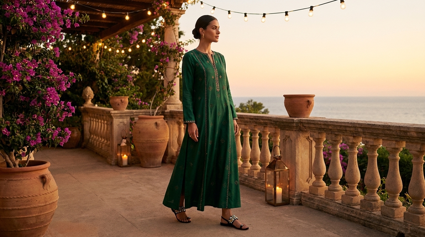 Sandali ethnic chic Alma Sandali Alma abbinati a un look ethnic chic da sera